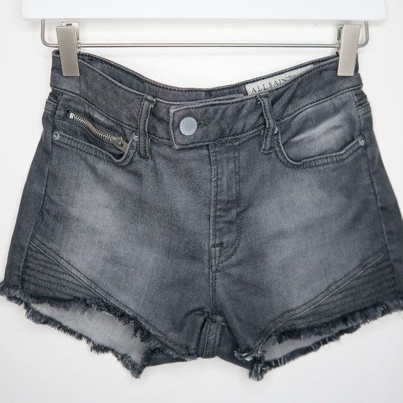 black biker jean shorts